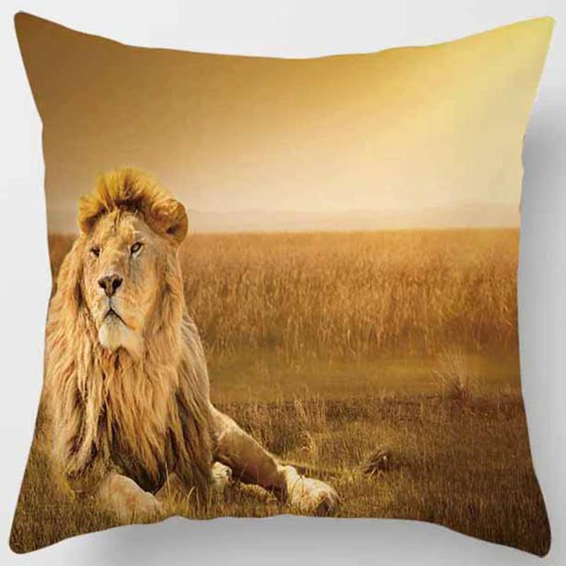 45X45CM Animal Series Tiger Pillow Gift Home Office Decoration Pillow Bedroom Sofa Car Cushion CoverPillow Case