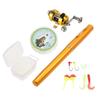 Angelrute Angelrolle Kombi Set Mini Teleskop Tragbar Tasche Stift Angelrute Stange + Rolle Aluminiumlegierung Angelschnur Weich