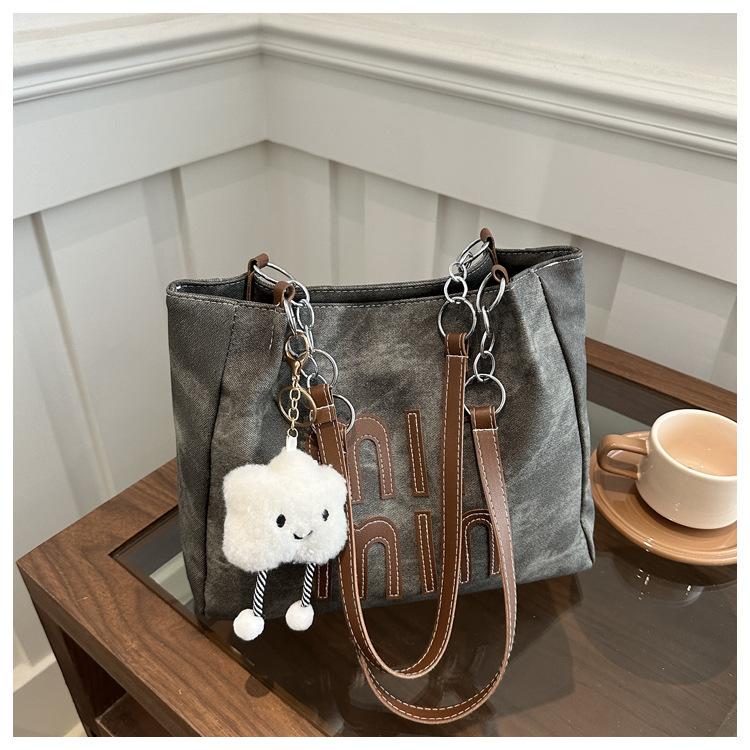 Tote Bag Women's Large-capacity New Autumn and Winter Versatile Simple Texture Shoulder Shopping Bag