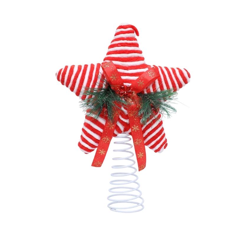 Christmas Top Ornament For Tree Display With Spring Base, Soft Finish, Seasonal Room Style, and Indoor Party Use