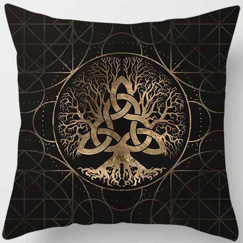 Kissenbezug mit dunklem Weltenbaum-Print Heimdeko Auto Sofa Kissen