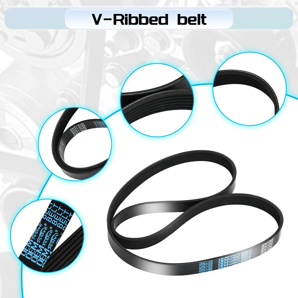 6PK1245 Generator Belt 6 Rib Multi V Drive Belts Ribbed V Belt For Ford Focus Chevrolet Cruze Trax Citroen Hyundai Jeep Opel Peugeot Toyota Vauxhall