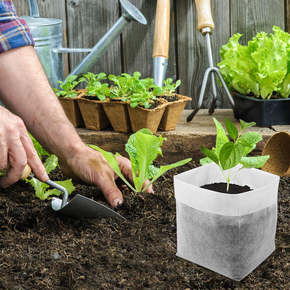 500-2000PCS Breathable Plant Seeding Grow Bags Biodegradable Seed Nursery Bags Fabric Seedling Starter Bags Garden Greenhouse