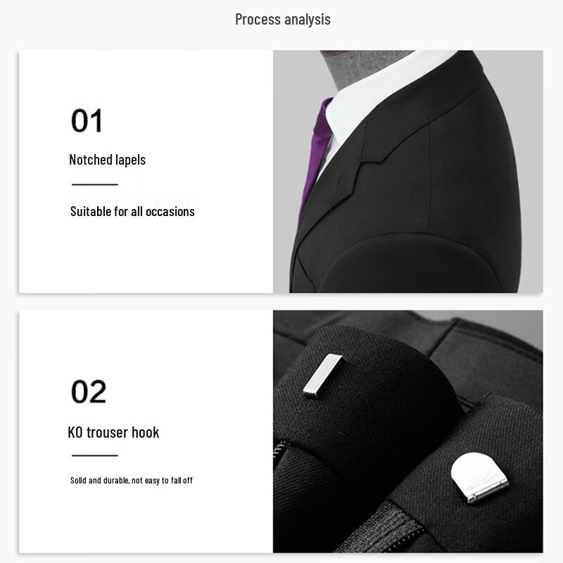 Hodo Men's Black Formal Suit Set