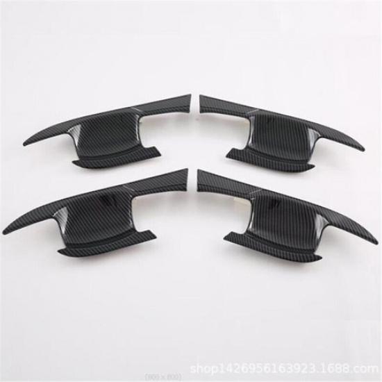 4x For Mitsubishi Outlander 22-2024 Carbon Fiber Car Door Handle Bowl Cover Trim