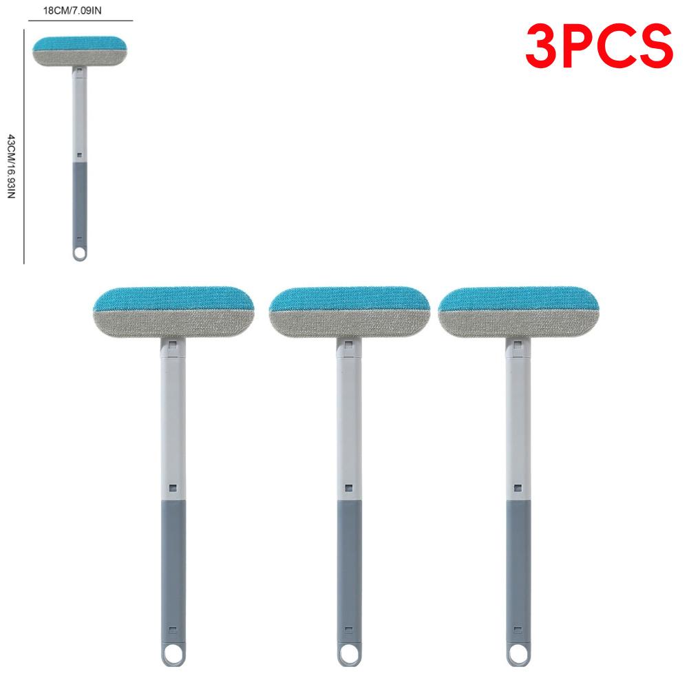 Multifunctional Pet Hair Remover Long Handle Window Cleaning Brush Hair Cleaner Brush with Squeegee Pet Fur Cleaning Tool