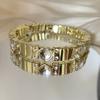 Vintage Street Heart Jewel Bracelet Gold Silver Strap Diamond Dy Strap Chain