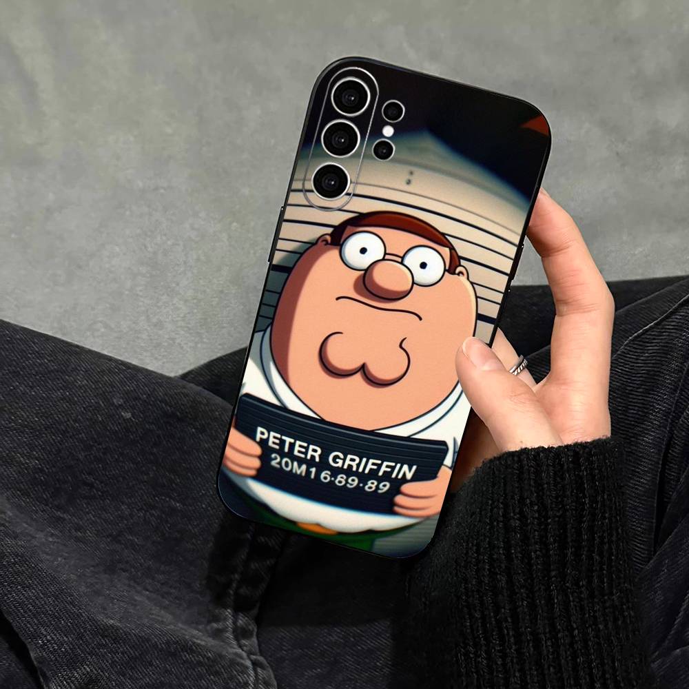 F-Family Funny Guy Phone Case For Samsung S25,S24,S21,S22,S23,S30,Ultra,S20,Plus,Fe,Note,10,9,5G Black Cover