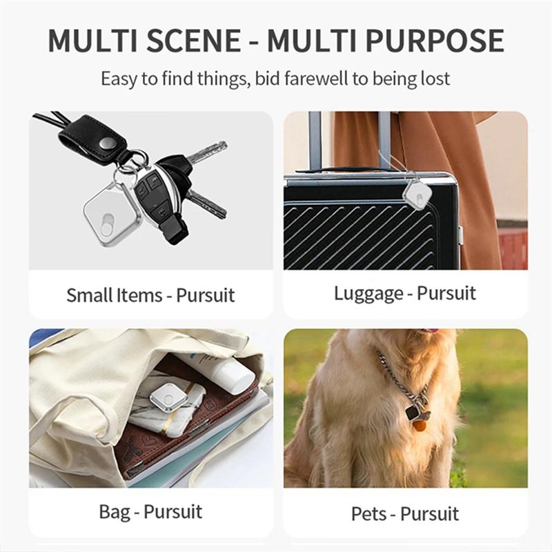 1 PCS Long Distance Smart Tag GPS Tracker Bike Anti-Lost Alarm Mini Locator Keys Finder For Air Tag Works With IOS Find My (A)