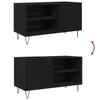 Vinyl Record Cabinet Black Oak Effect 85 x 38 x 48 cm