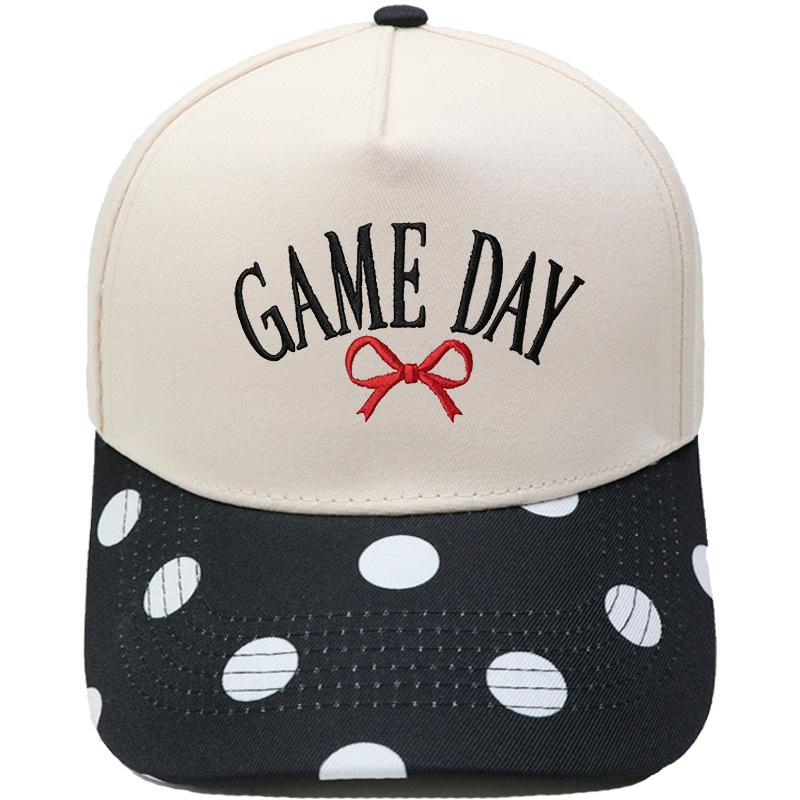 GAME DAY Bow Embroidery Color Matching Truck Hat Race Day Ladies Support Shade Dad Hat