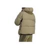 Adidas Padded Hooded Windbreaker Down Jacket With Solid Color Logo Men Outerwear Khaki IK3153