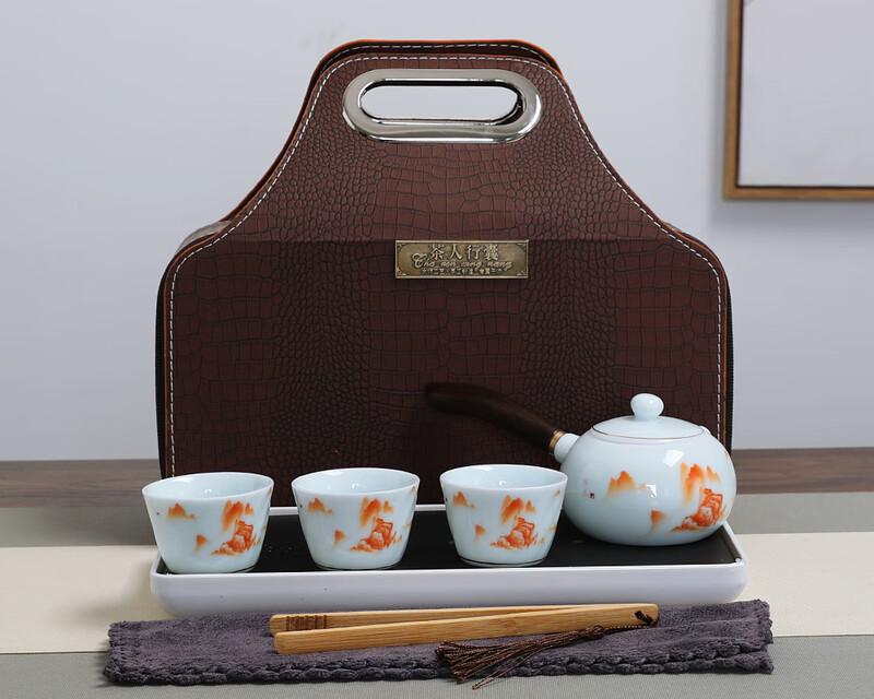 Chaxun Mountain View Lamb Fat Jade White Porcelain Tea Set
