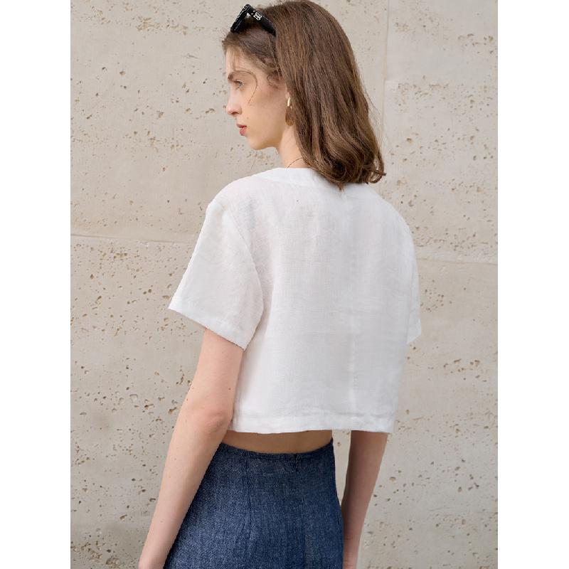 2026 Summer New Fashionable Design Short-Sleeve Top for Women, Cool V-Neck Shirt