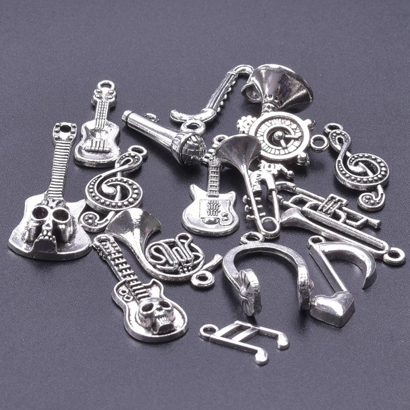 Gemischte Hip Hop Accessoires Musik-Anhänger Für Schmuckherstellung Zubehör Headset Gitarre Mikrofon Metallanhänger DIY Schlüsselanhänger Ohrringe