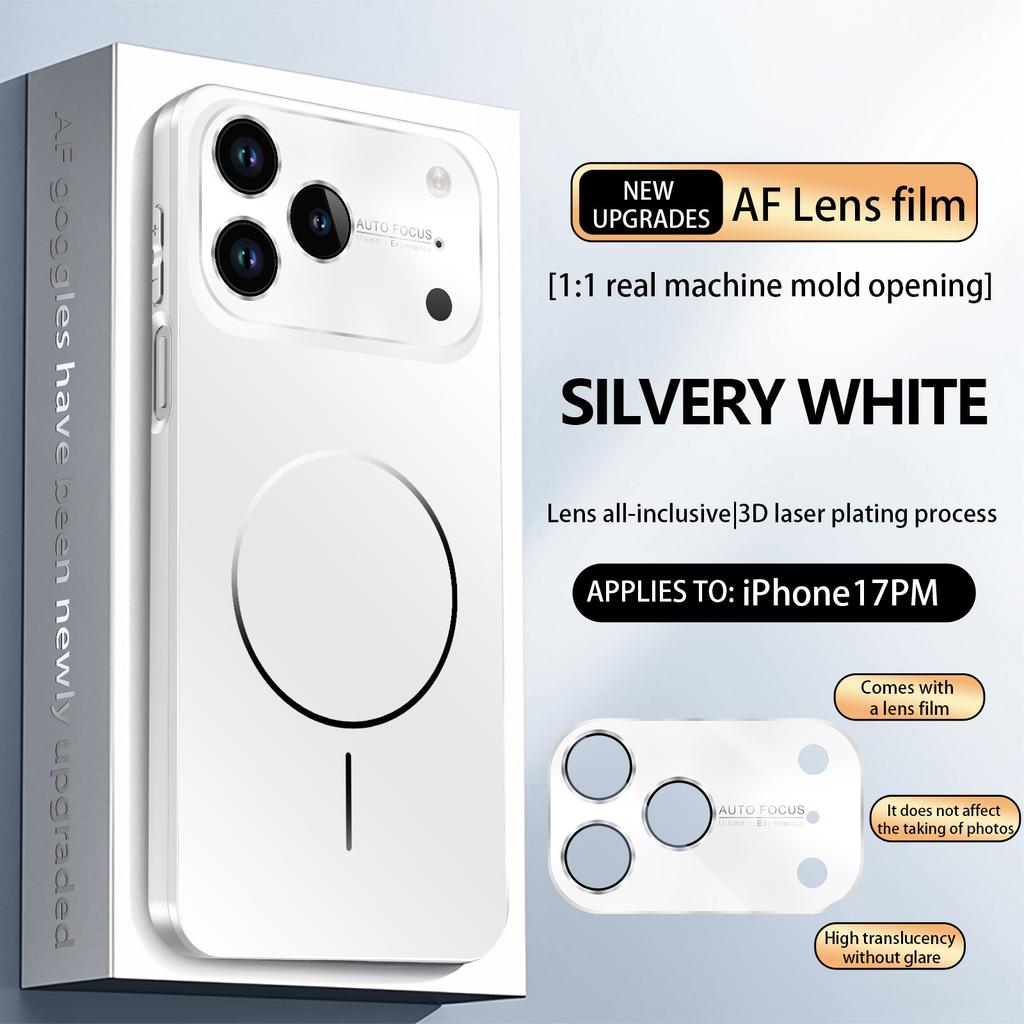 Original Magsafe Magnetic Phone Case For iPhone 17 Air 16 15 14 13 Pro Max Glass Nano Crystal Lens Wireless Charge Cover