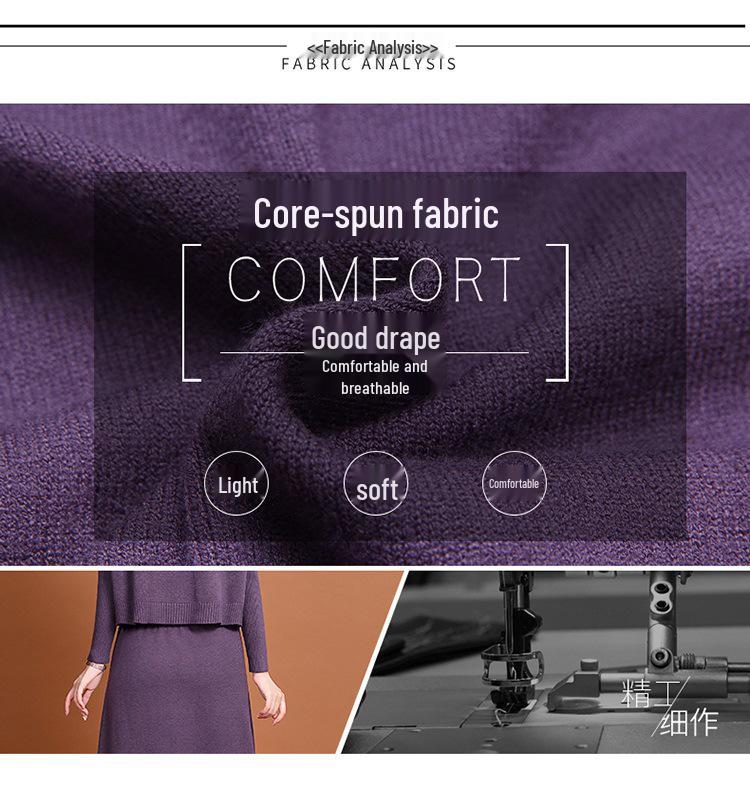 Women's High-End Wool Knitted Two-Piece Dress - 2025 Autumn Fashion