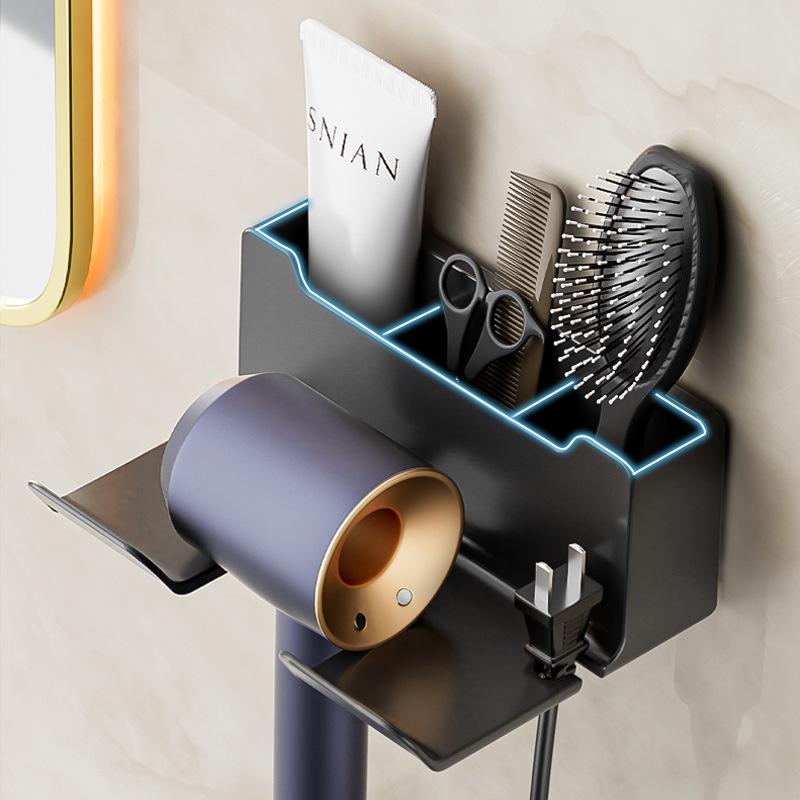 Punch-Free Wall-Mounted Hair Dryer Rack for Dyson Airwrap