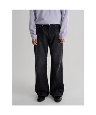 Wide Flare Fit Denim Pants Ash