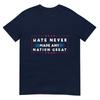 Hate Never Made Any Nation Great Funny Antitrump 2020 Gift Tshirt