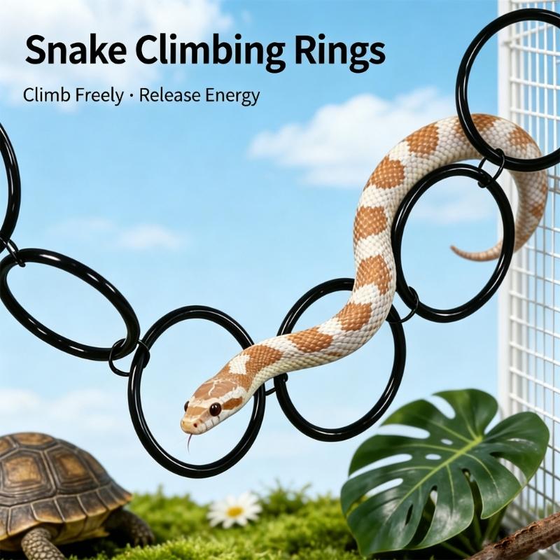 Adjustable Snake Toy Rings Reptiles Snake Climbing Rings Toy Hanging Swing For Reptiles Habitat Enrichment Climbing Play