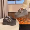 Thick-soled woolen Birkenstocks velvet warm cotton shoes autumn and winter small height increase casual shoes cotton shoes