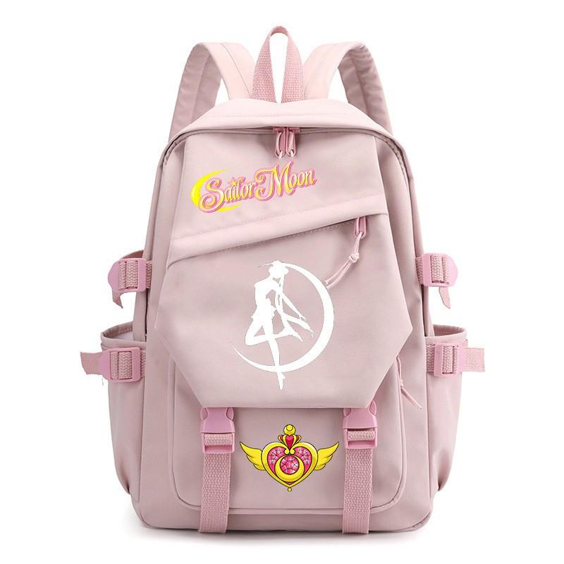 Zaino Stampa Anime Sailor Moon per Ragazzi Studenti Viaggio Leggero in Nylon Borsa Scolastica con Spallacci Imbottiti