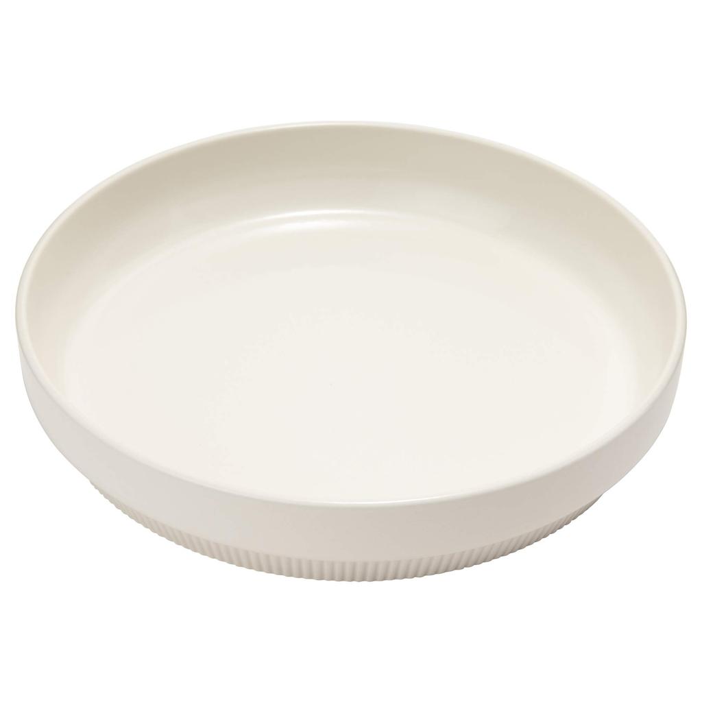 MIKASA Curry and Pasta Plate, Weekend, White, Diameter 23cm X Height 3.8cm, 450ml Capacity, Microwave, Dishwasher, and Oven Safe, T-789414
