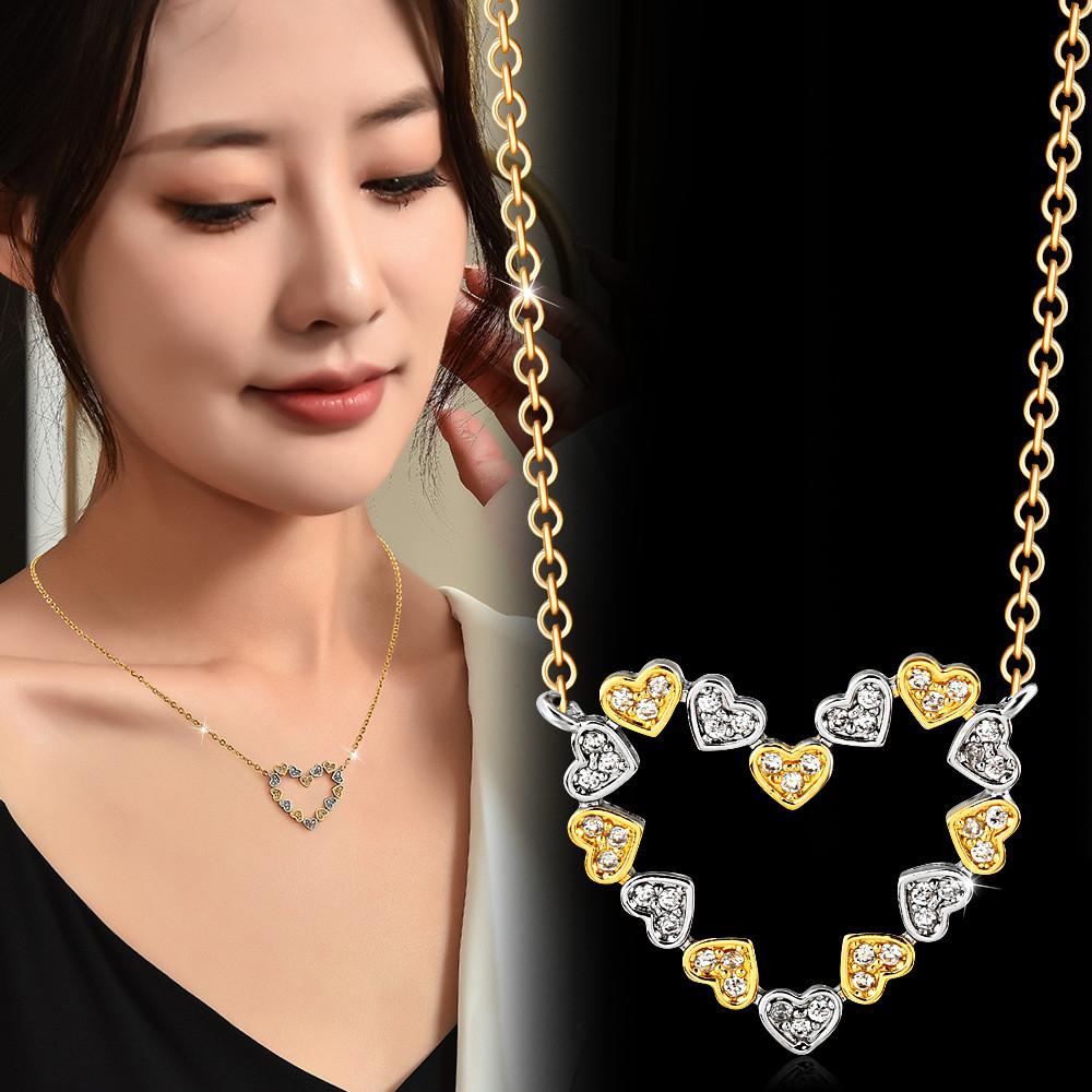 Sweetheart Two Tone Heart Necklace In Titanium Steel Perfect For Every Occasion