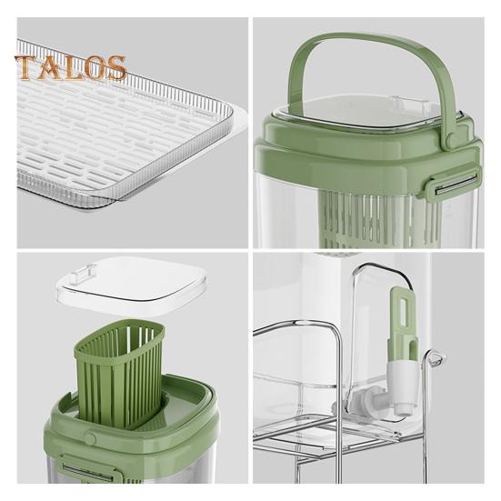 Dozator de apă cu robinet, ulcior de suc de vară fără BPA pentru frigider, 5L, etanș, pentru ceai cu gheață și fructe, infuzor, recipient de băuturi de mare capacitate pentru