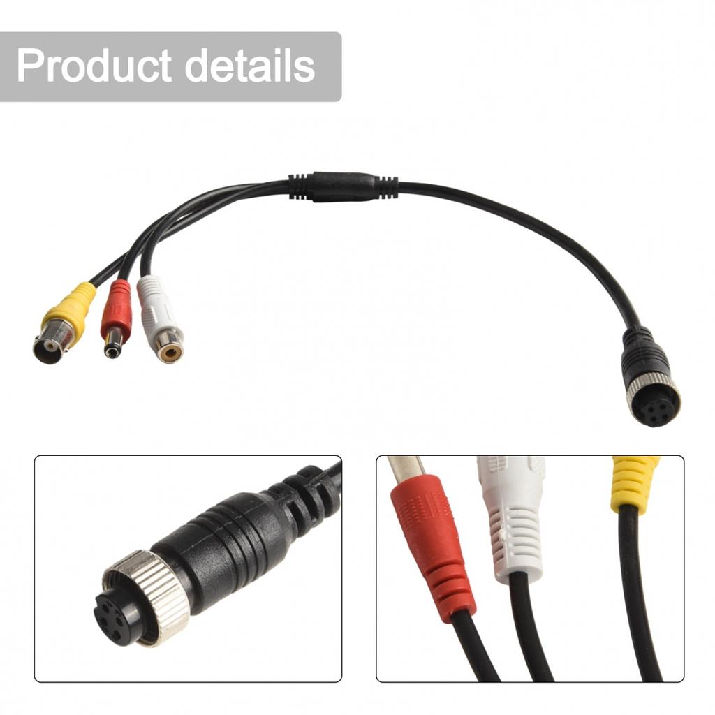 CCTV 4 PIN Aviation To BNC-RCA-cable With Video Audio & DC Power Camera Cable