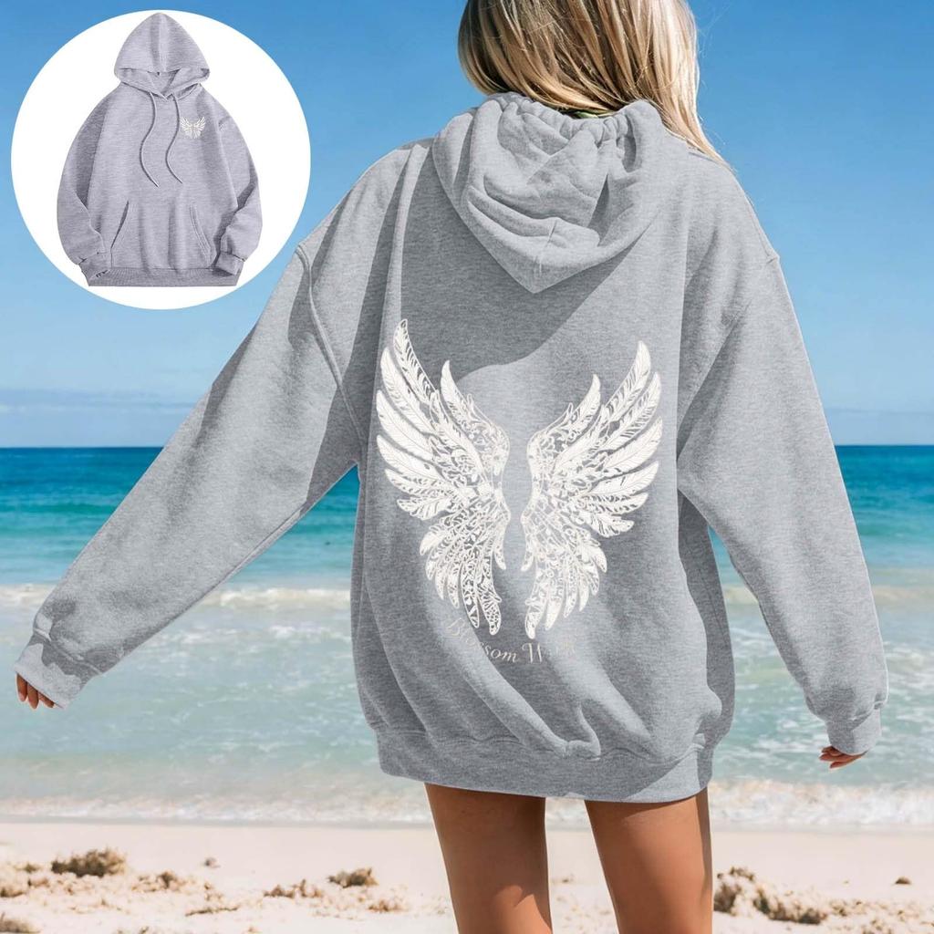 Comfortable Unisex Casual Long Sleeve Hooded Sweatshirt with Print for Men and Women