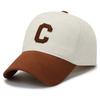 C-letter Embroidered Dual Color Baseball Cap for Women's Fashion Summer Adjustable Sun Hat Outdoor Unisex Travel Denim Hat