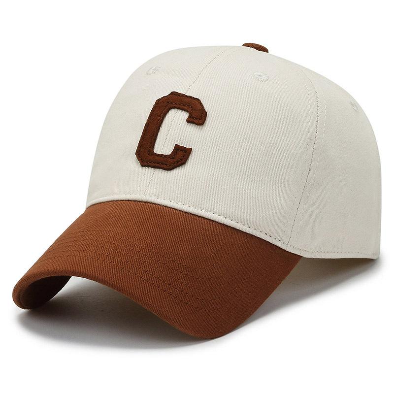 C-letter Embroidered Dual Color Baseball Cap for Women's Fashion Summer Adjustable Sun Hat Outdoor Unisex Travel Denim Hat