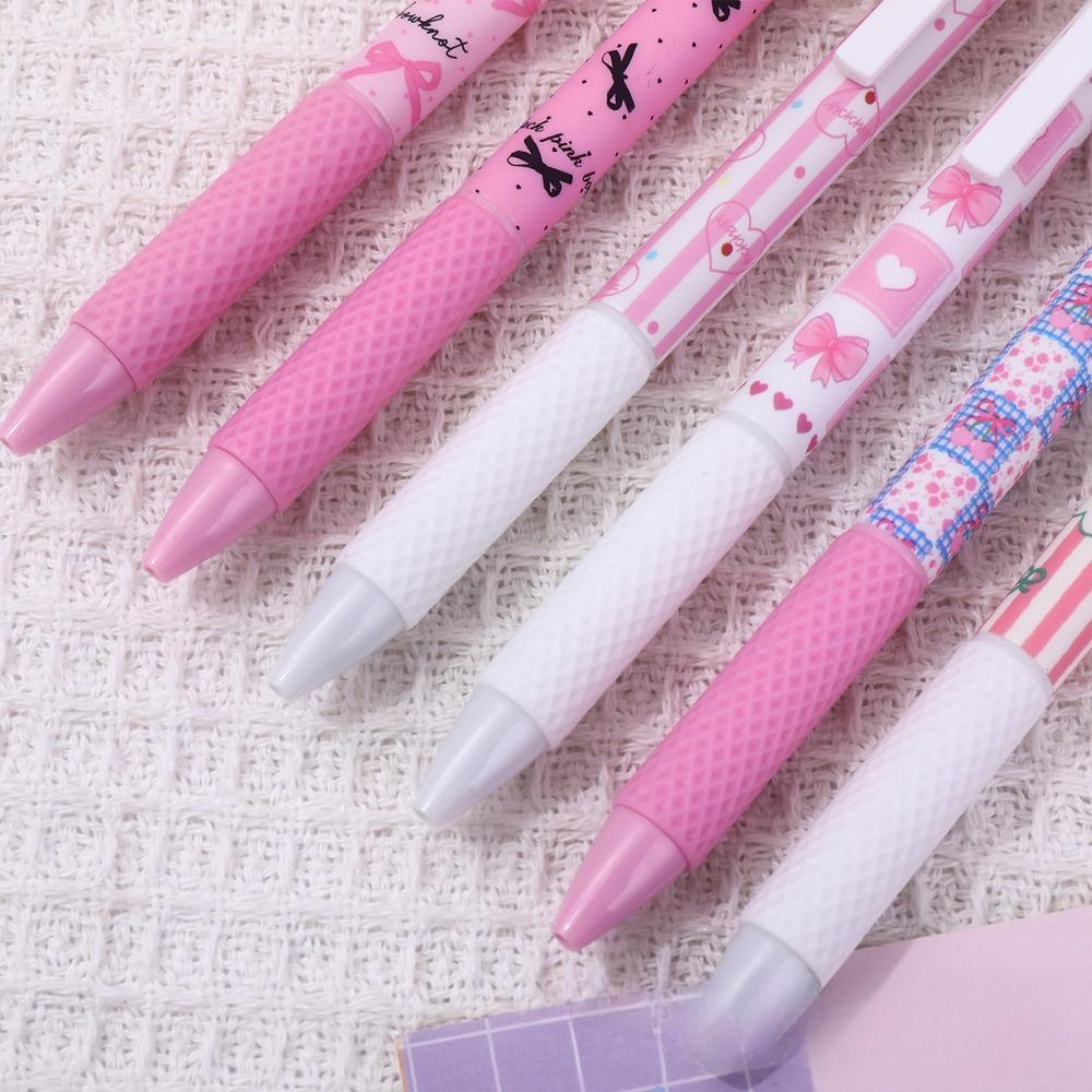Ballet Bow St Tip Quick Dry Gel Pens Cute Pink Press Type Black Ink Animation Printing Pens For Kids Good Gift