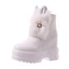 New Chunky Boots Women Rabbit Fur Waterproof High Platform Warm Sneakers Winter Leather Snow Boots 9.5CM Thick Sole Ankle Boots
