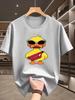 Fashion Hip Hop Yellow Duck Wearing Glasses Fanny Pack Print Unisex Short Sleeve Tshirt Crew Neck Cartoon Casual Daily Comfort Wear