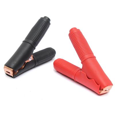 2 Pezzi Morsetti Coccodrillo Alligatore per Test Batteria Veicolo Auto Rosso+Nero Test