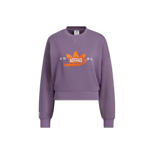 

adidas Originals Sports Crewneck Sweatshirt for Women Dark Grey Violet XL серый/фиолетовый