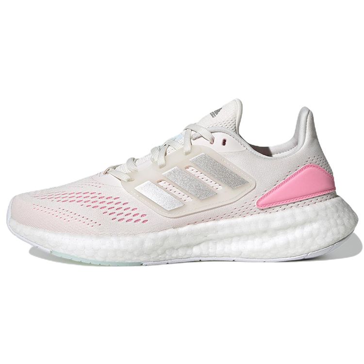 Adidas Pureboost 22 Lace-Up Low-Top Running Shoes Women Sneakers Pink White HQ1457