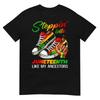Stepping Into Juneteenth Afro Woman Black Girls Sneakers Men T-Shirt