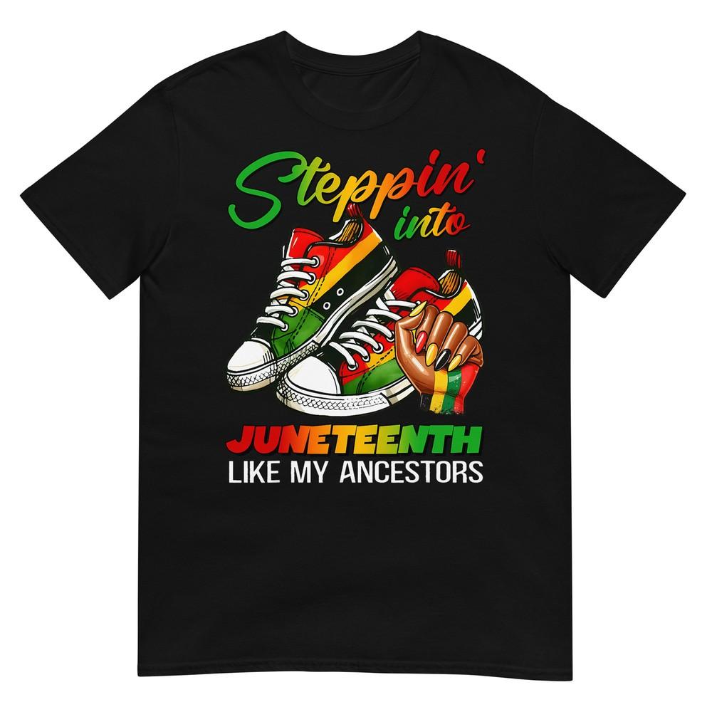 Stepping Into Juneteenth Afro Woman Black Girls Sneakers Men T-Shirt M