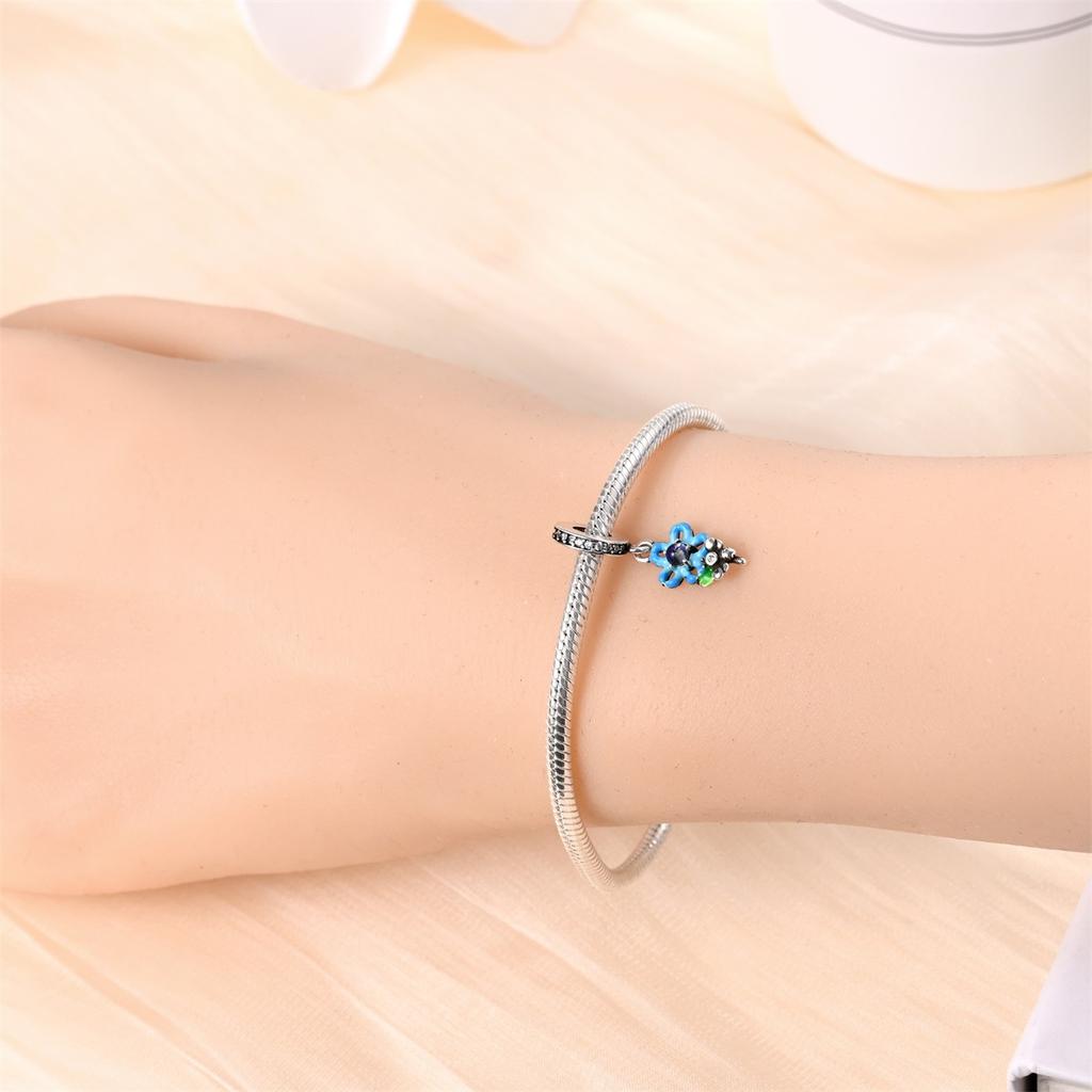 S925 Silber 925 Silber Blume Schmetterling Anhänger Perlenarmband Halskette DIY Schmuckherstellung Set