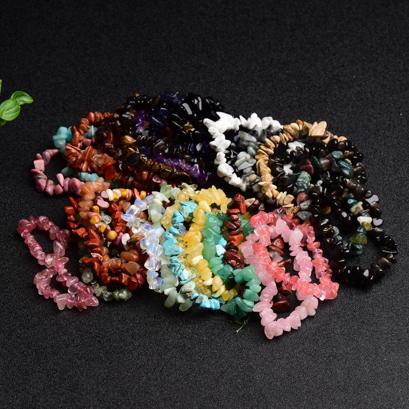 Yellow Crystal & White Pine Tiger Eye Chain Bracelet - Trendy Unisex Retro Style, Personalized Matching Options Available.