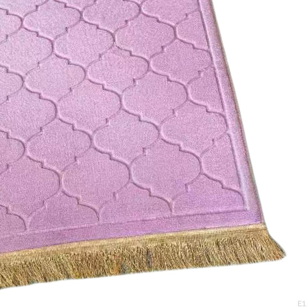 Muslim Prayer Rug Embossing Padded Portable with Tassel Floormat Mat for Festive Holiday