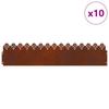 Lawn Edging 10 Pcs Rusty 103 X 0.05 X 22 Cm Weatherproof Steel