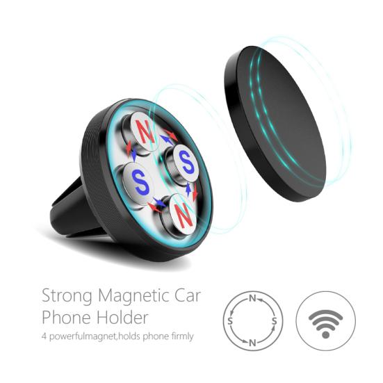 Universal Round Magnetic Phone Holder Air Car Mobile Vent Mount Stand Bracket