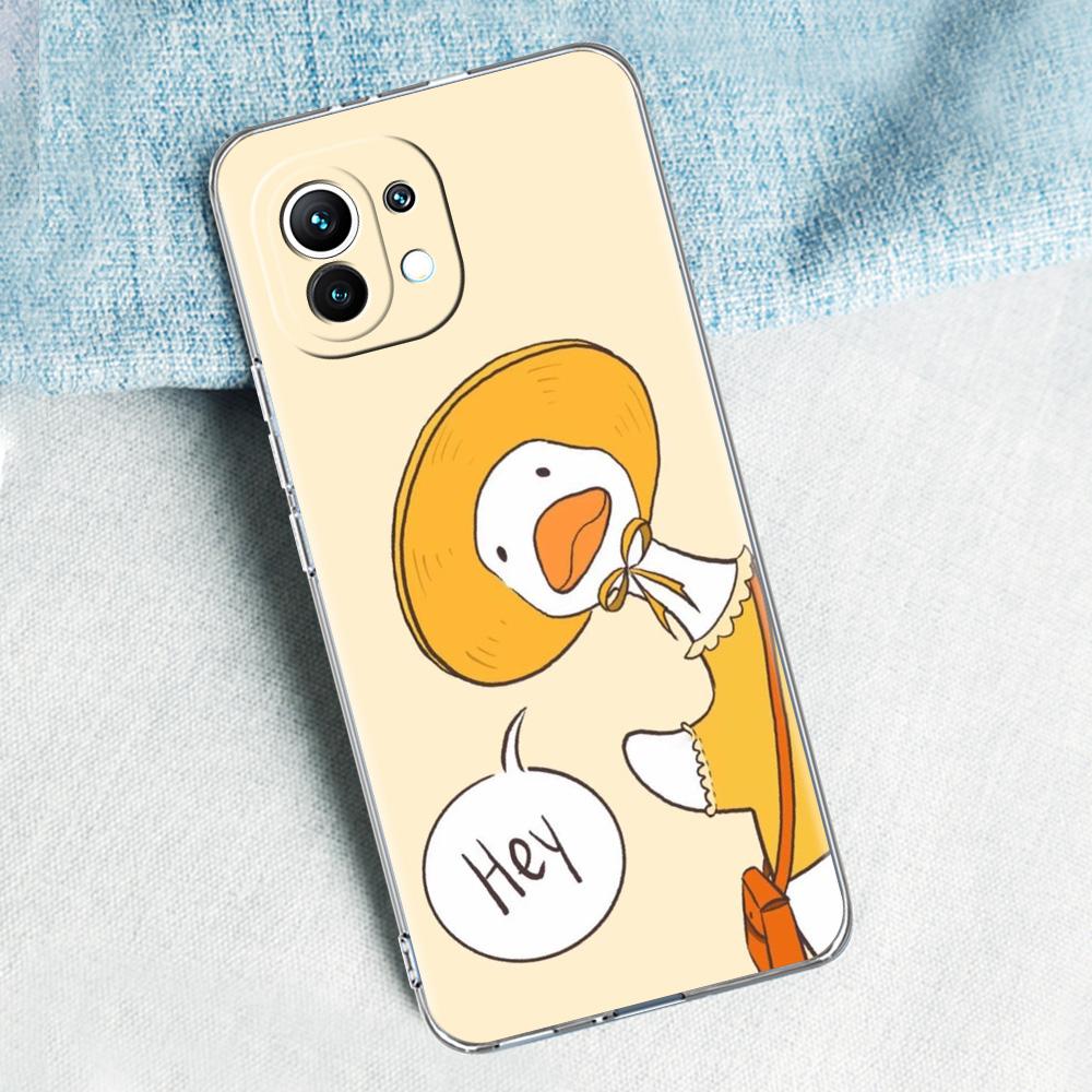 Phone Case For Xiaomi Mi 15 14 13 12 11 Lite 15T 13T 12T Pro Poco X7 X6 X5 Pro 5G X3 NFC F7 F6 F5 Clear Cover Funny Duck