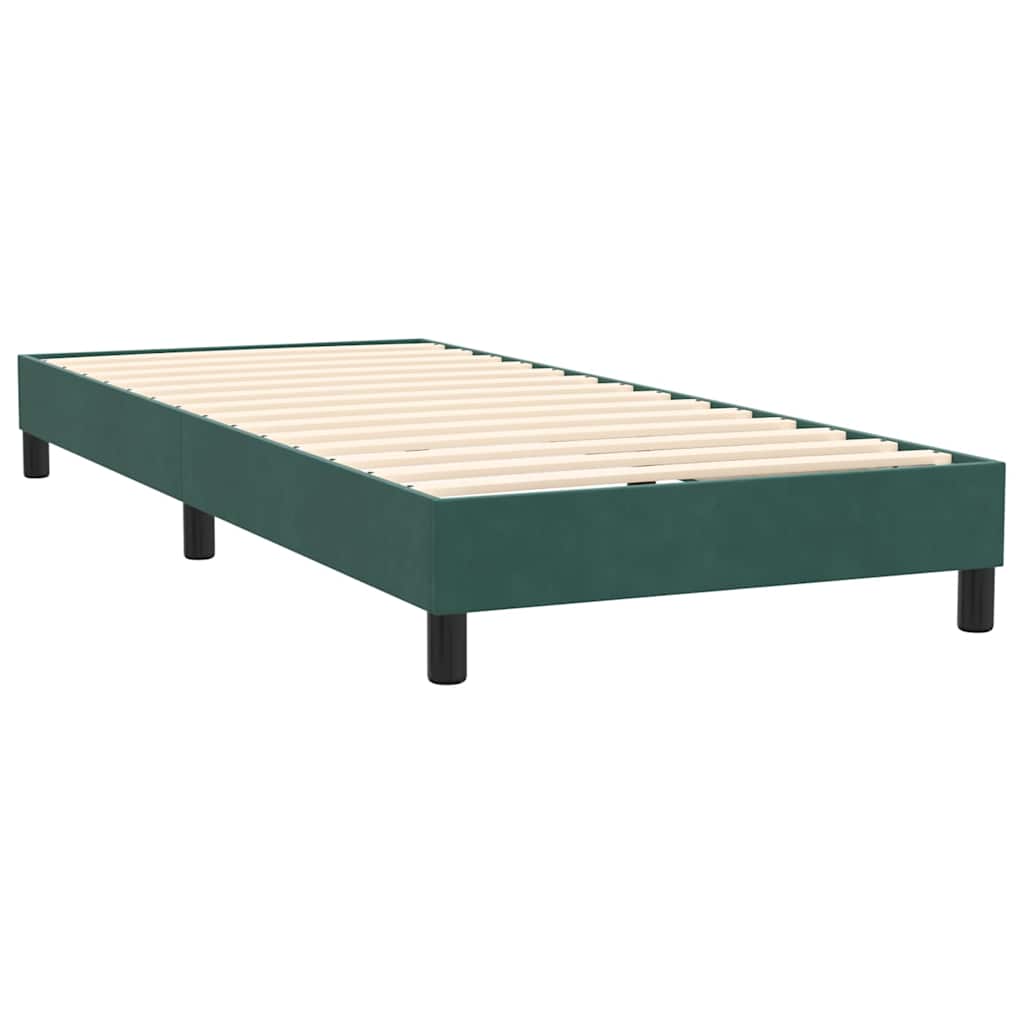 Box Spring Bed with Mattress Dark Green 80 x 220 cm Velvet