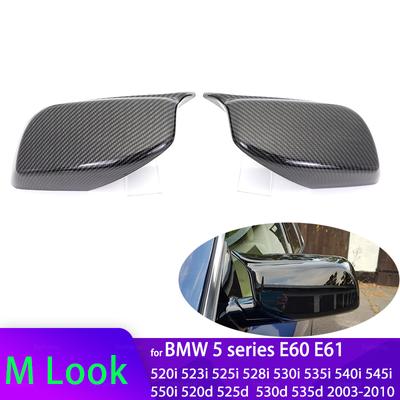 M Style Caps M Look 523i 545i 535d 520d 550i Side Wing Mirror Covers Door Wing Mirror Cover for BMW 5 Series E60 E61 2003-2010